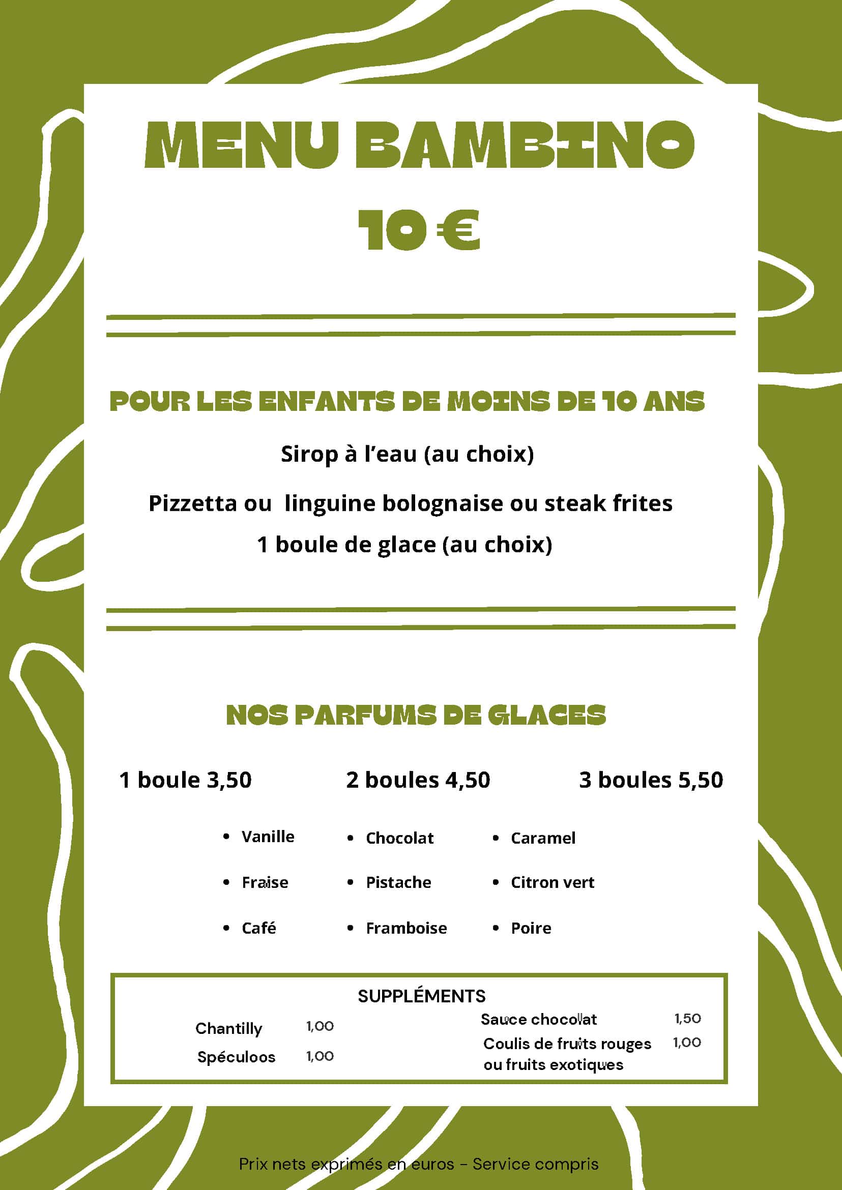 Menu enfant